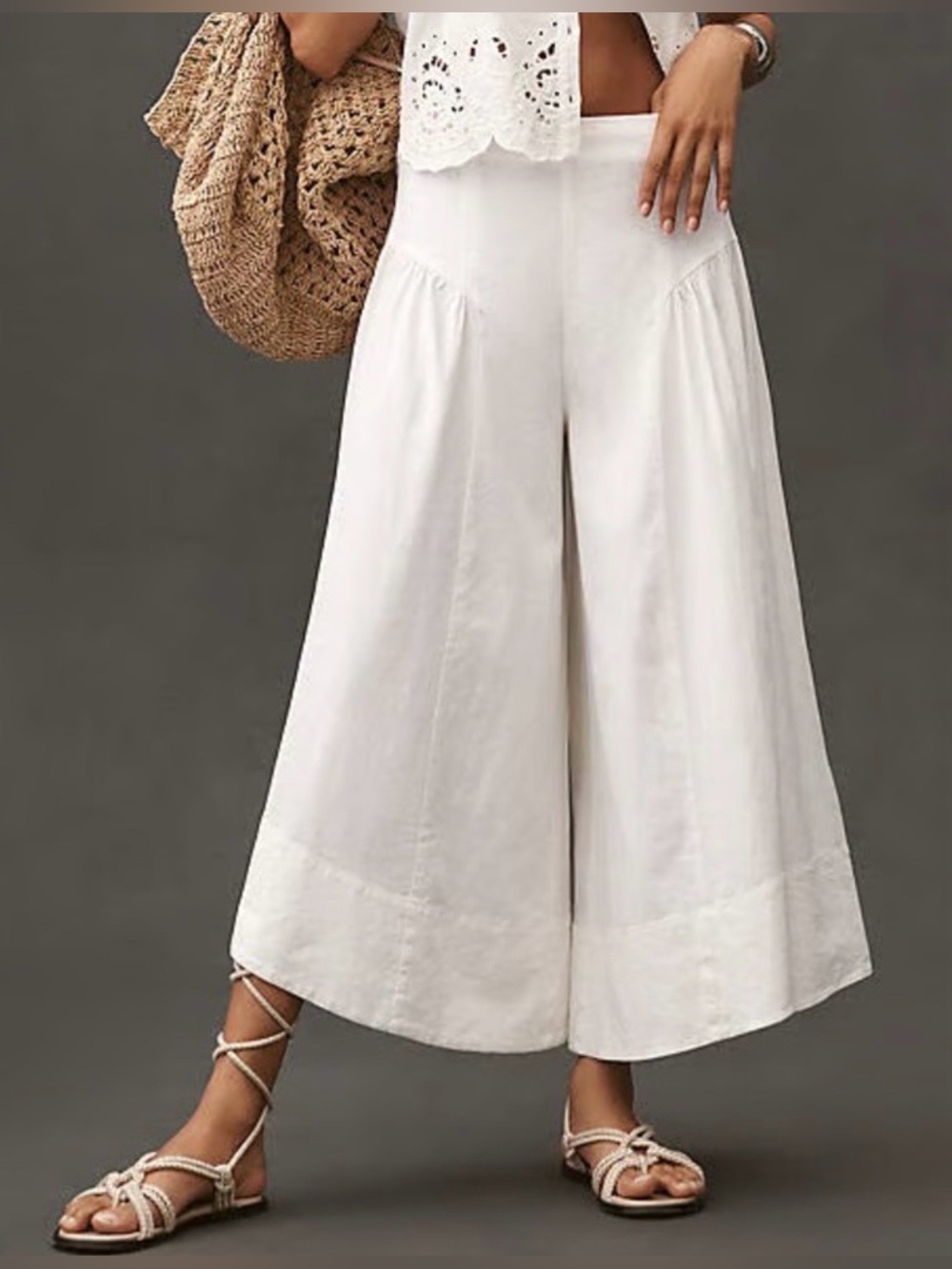 NWOT size 4 Anthropologie Linen wide leg pants